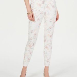 Style & Co Cream Floral-Print Skinny Jeans